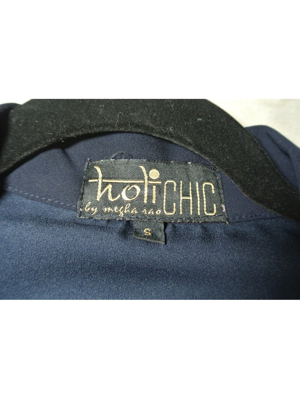NEW, HoliCHIC Mila Metallic Contrast Cuff Blazer in Navy Sz S #SJ2665 - Picture 6 of 7